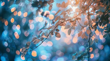 blue bokeh in soft color style for background