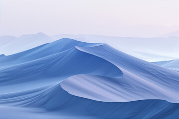 Fototapeta na wymiar Surreal blue sand dune landscape. Colorful background image. Created with Generative AI technology.