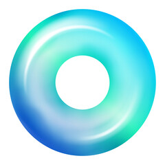 Realistic blue swimming ring isolated on transparent background. Summer inflatable ring. Summertime element. Vector illustration