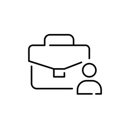 Briefcase and user icon. Business career opportunities, professionalism and expertise in a particular occupation