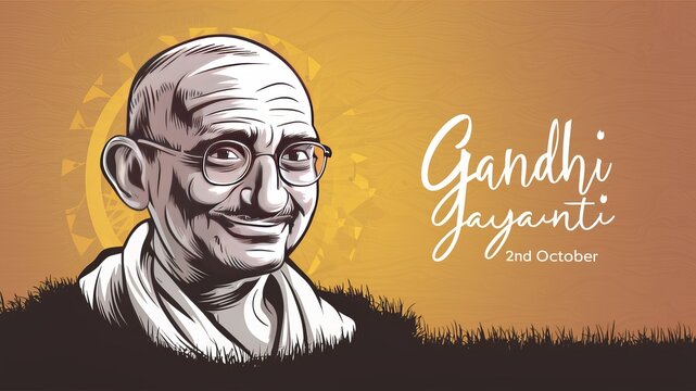 Mahatma Gandhi's Face For Gandhi Jayanti. 2nd Of October.