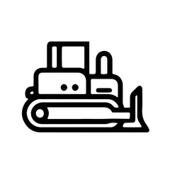 bulldozer  vehicle simple icon logo illustration, isolated on transparent background