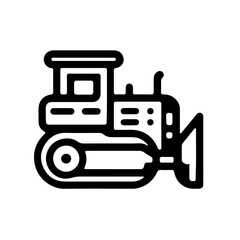 bulldozer  vehicle simple icon logo illustration, isolated on transparent background