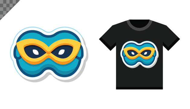 Eye mask sticker T shirt design Vector