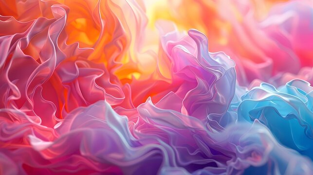 Swirling colors interact in a fluid dance, showcasing vibrant hues and dynamic patterns that capture the chaos and beauty of abstract art, illustration from Generative AI