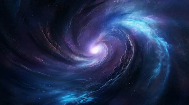 A Galaxy Shines Brightly in the Night Sky. Seamless Loop Animation