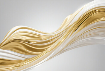 White and gold abstract wave background