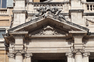 Fototapeta na wymiar Detail of Papal Basilica of Santa Maria Maggiore in Rome, Italy 
