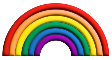 Rainbow Pride flag 3D illustration style icon symbol isolated on transparent background
