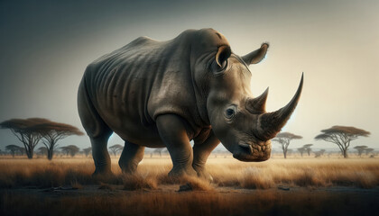 African Rhino - obrazy, fototapety, plakaty