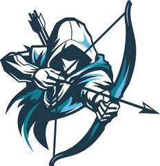Archer mascot logo design, vector illustration.