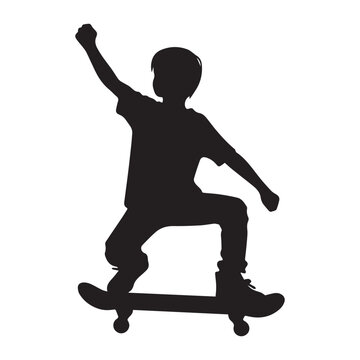 recommend clip art: black vector silhouette of a skateboard
