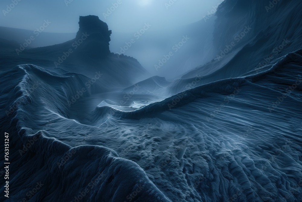 Aufkleber surreal ice glacier mountains. background image. created with generative ai technology.