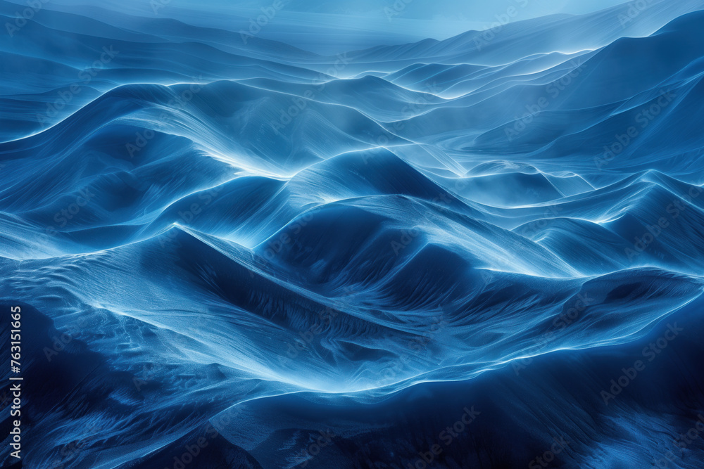 Poster surreal ice glacier. background image. created with generative ai technology.