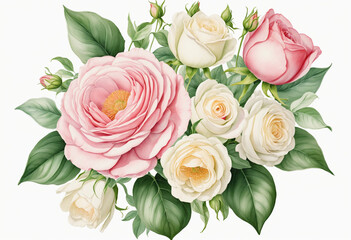 Illustration of bouquet on white background