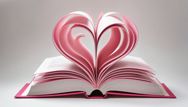 Valentines Day greeting card with Heart Shape Made from Pink Books