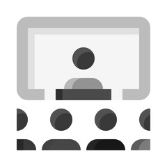 Video Conference Online Education Flat Icon