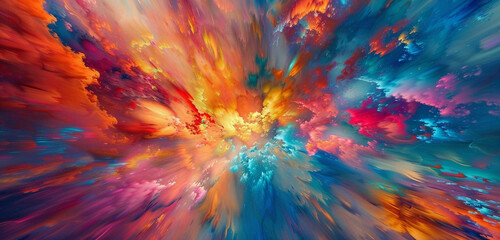 Fototapeta na wymiar A visual explosion in vivid hues unfolds in resolution.