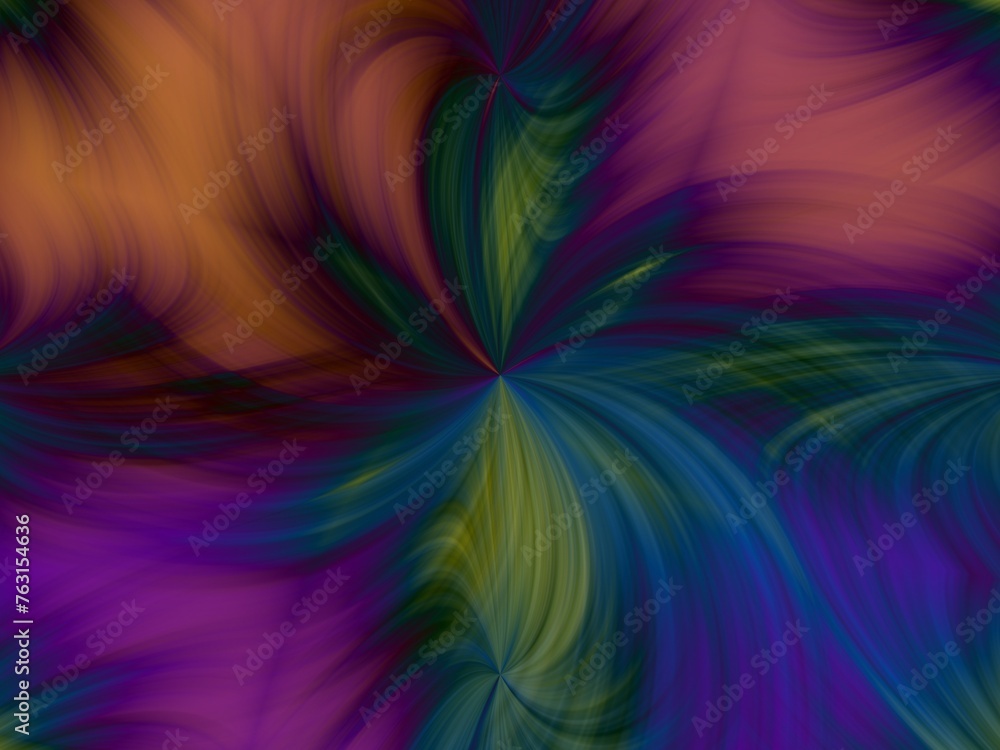 Poster background with effect of rays in motion, lines curves, waves, bends, lights and depth in dark color