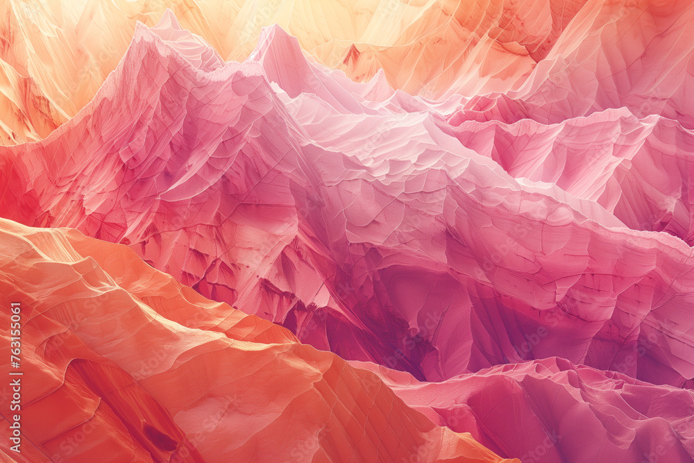 Poster abstract background with pink mountains. background image. created with generative ai technology.
