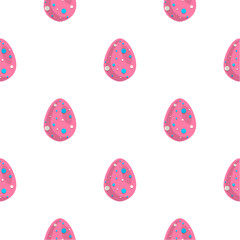 Illustration on theme seamless celebration holiday Easter with hunt colorful bright eggs