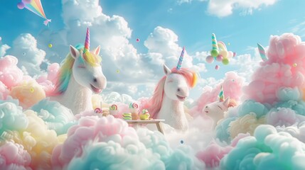 Unicorn Picnic Paradise A Dreamy Delight in the Clouds