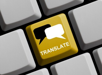 Translate online - Gelbe Computer Tastatur