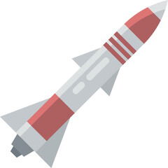 Military rocket. Missile color icon. Dangerous weapon