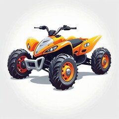 Cute Cartoon Quad bike, Vector illustration on a white background With ai generative..