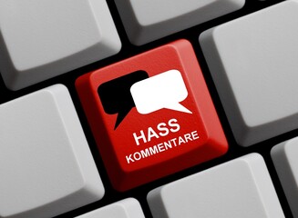 Hasskommentare online - Rote Computer Tastatur
