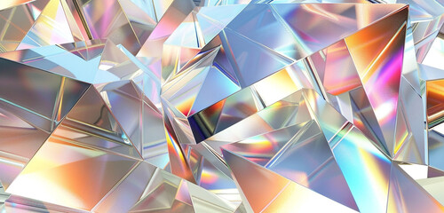 Metallic prisms in an industrial geometric dance.