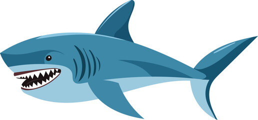 shark character on white background