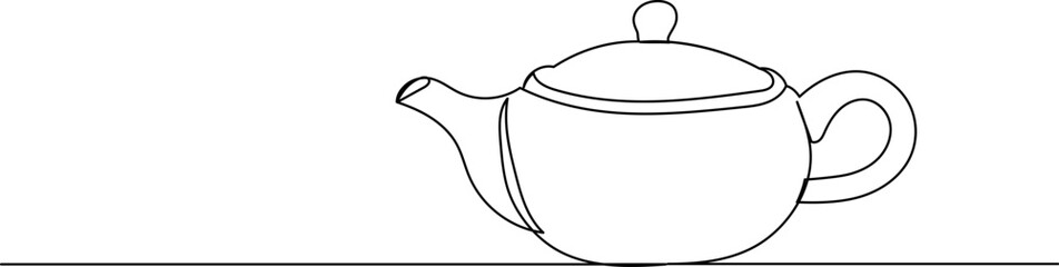 teapot sketch on white background, vector