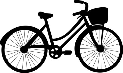 bicycle silhouette on white background, vector