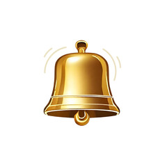 Golden Ringing Bell icon isolated on white background