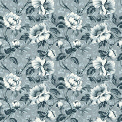 Beautiful applied floral seamless pattern