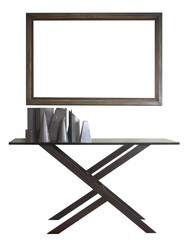 Isolated consol table and empty frame