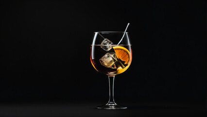 Cocktail in black background
