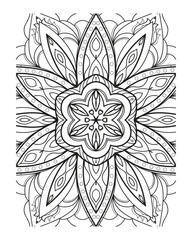Vector outline mandala decorative and ornamental design for coloring page
