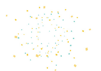 青　黄色　紙吹雪