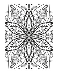 Vector outline mandala decorative and ornamental design for coloring page