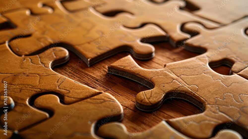 Poster a symbolic image of a puzzle being put together with each piece representing an essential aspect of 