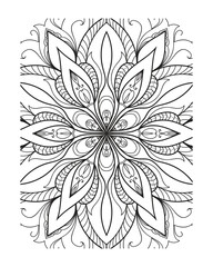 Vector outline mandala decorative and ornamental design for coloring page