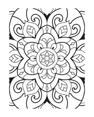 Vector outline mandala decorative and ornamental design for coloring page