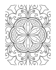Vector outline mandala decorative and ornamental design for coloring page