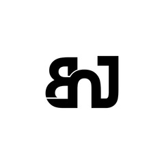 bnj initial letter monogram logo design