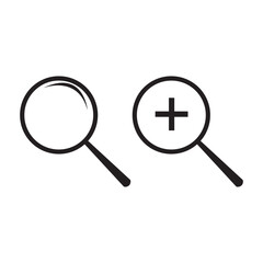 Zooming icon vector. Zooming magnifying glass icon. Zoom in icon vector illustration eps10