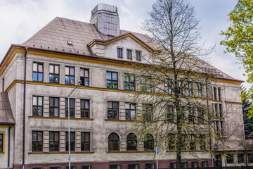 Tomas Masaryk Primary school and kindergarten in Cesky Tesin city, Czech Republic