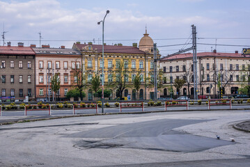 Obraz premium Square in Cesky Tesin city, Czech Republic