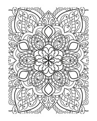 indian mandala Vector outline mandala decorative and ornamental design for coloring page